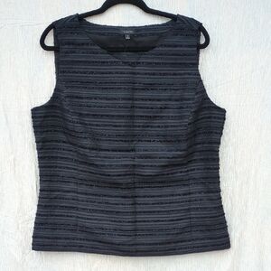 NWT Talbots Black Textured Sleeveless Top, Size 16